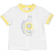 Camiseta blanca jirafa amarilla