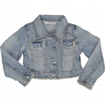 Cazadora denim corta desflecada