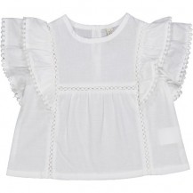 Blusa blanca volante sisa