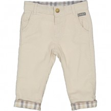 Pantalón micropana beige cuadros