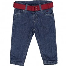 Denim forrado cinturón granate