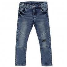 Denim azul rodillas