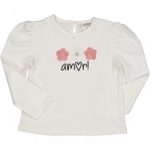Camiseta amor flores bordadas