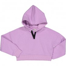 Sudadera corta lila capucha