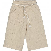 Pantalón troquelado beige ancho