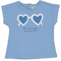 Camiseta gafas corazones azul