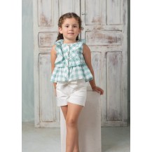 Conjunto blusa y short marquesa de pompadour