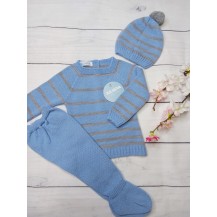 Conjunto sonata tres piezas polaina azul