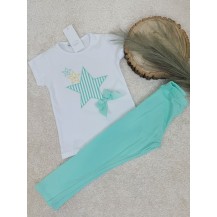 Conjunto leggins estrella verde agua