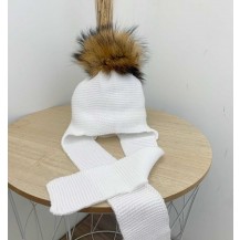 Gorro aviador tira ancha blanco