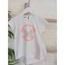 Camiseta magica blanca y coral