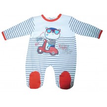 White and red long-sleeved pajama pajamas