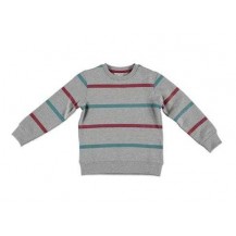 Sudadera gris rayas granate y turquesa
