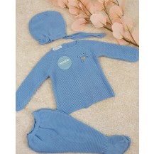 Conjunto tres piezas lin recogidas cielo