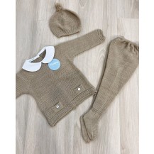 Conjunto tres piezas bolsillos tostado