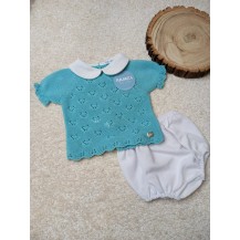 Conjunto braga pique rombos calados