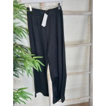 Pantalón punto negro brillo elástico