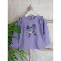 Camiseta morada lazo manga larga 
