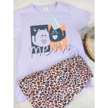 Pijama corto gatos