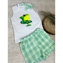 Conjunto short ballena fluor verde