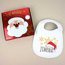 Babero personalizado gorro papá noel