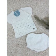 Conjunto braga punto calado blanco