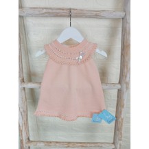 Vestido punto color coral