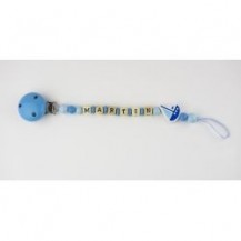 Wooden chain personalized blue boat
