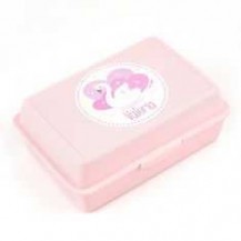 Cajita Porta Alimentos Cisne Rosa personalizada