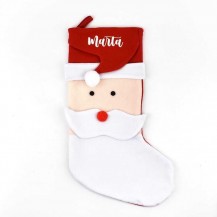 Calcetín premiun navidad papa noel personalizado