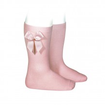 High cotton sock with side tie 526 pink stick
