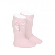 High perle sock with pink bow 500