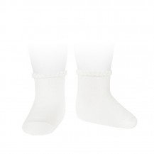 Calcetines cortos puño labrado primavera blanco 