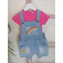 Peto Yatsi arcoiris y camiseta fucsia 