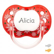 Chupete copos rojo personalizado