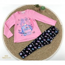 Conjunto rosa y negro lazos