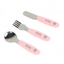 Cubiertos Acero rosa Personalizados