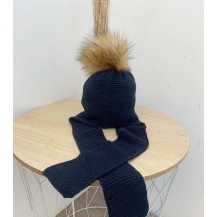 Gorro aviador tira ancha marino