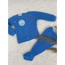 Conjunto dos piezas recogidas azul niza