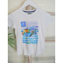 Camiseta manga corta blanca tortuga