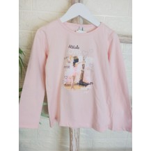 Camiseta manga larga rosa clarito bailarina