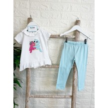 Conjunto leggins pajaritos azul