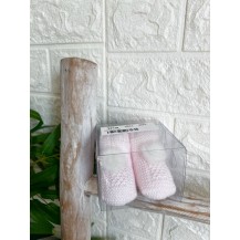 Bota lin pom pom rosa