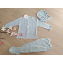 Conjunto tres piezas tachon bodoques verde