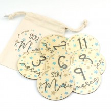 Cumplemeses bebé estrellas azul personalizado