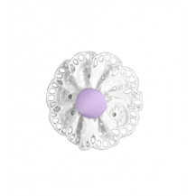 Lilac embroidered flower with clip