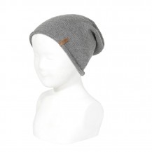 Gray warm soft beanie cap