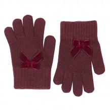 Soft glove with velvet 575 garnet tie