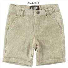 White and beige plain knit shorts