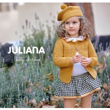 Conjunto chaqueta + blusa + braguita cuadros oro